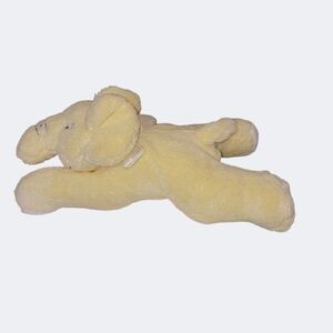 Elegant Baby yellow Elephant lovey Plush Stuffed Animal embroidered features